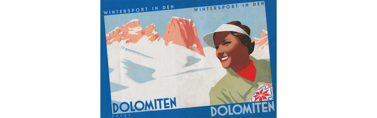 Vintage Travel Poster of the Dolomite Mountains, Italy
