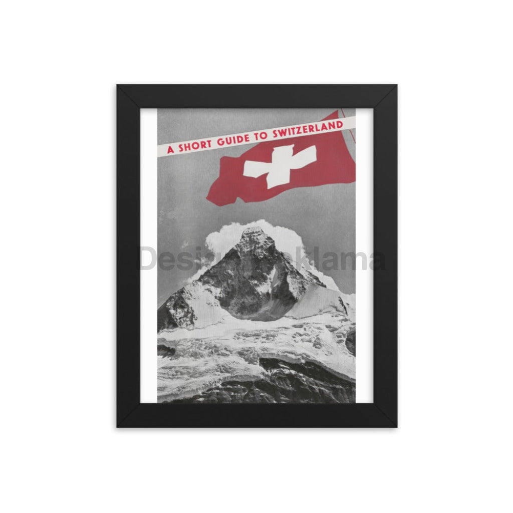 A Short Guide For Switzerland, 1939. Designed by Herbert Matter. Framed Vintage Travel Poster Vintage Travel Poster Design Reklama