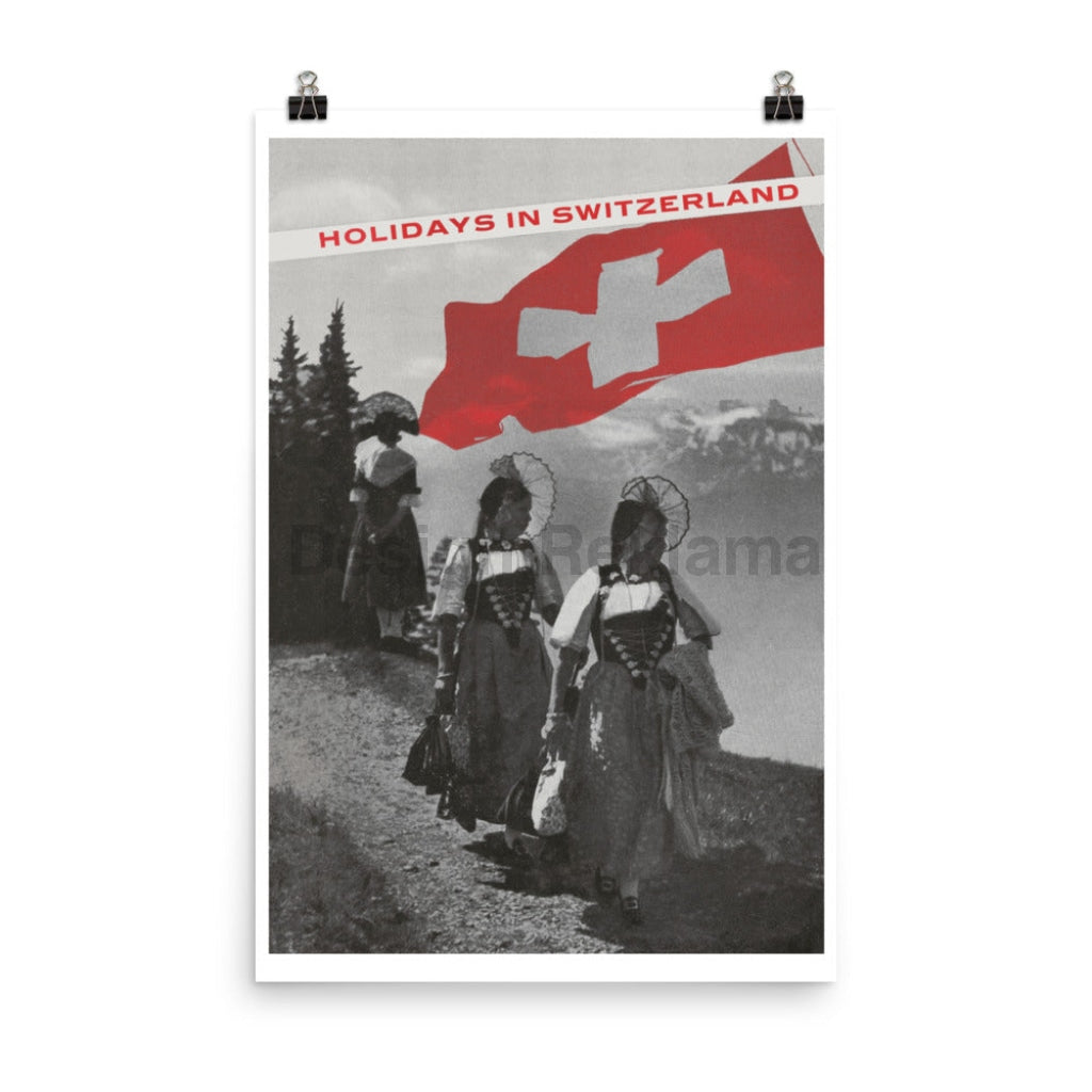 Holidays in Switzerland, 1939. Designed by Herbert Matter. Unframed Vintage Travel Poster Vintage Travel Poster Design Reklama