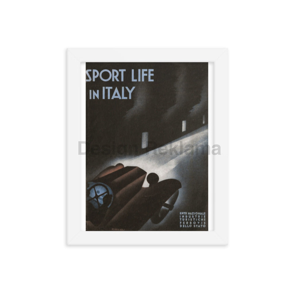 Sport Life in Italy Vintage Travel Poster, circa 1932. Framed Vintage Travel Poster Vintage Travel Poster Design Reklama