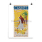 Visit Cannes, France circa 1934. Unframed Vintage Travel Poster Vintage Travel Poster Design Reklama