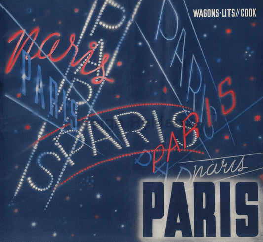 Visit Paris, France with Wagons-Lit//Cook circa 1937. Framed Vintage Travel Posters. Vintage Travel Poster Design Reklama