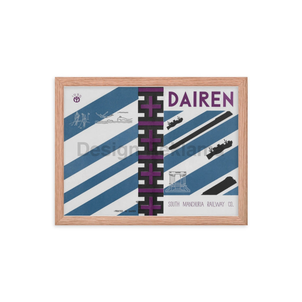 Guide to Darien, Manchuria issued by the South Manchurian Railway, 1935. Framed Vintage Travel Poster Vintage Travel Poster Design Reklama