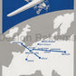 Sabena Airlines Belgium, Winter Service 1932-33, Unframed Vintage Travel Poster Vintage Travel Poster Design Reklama