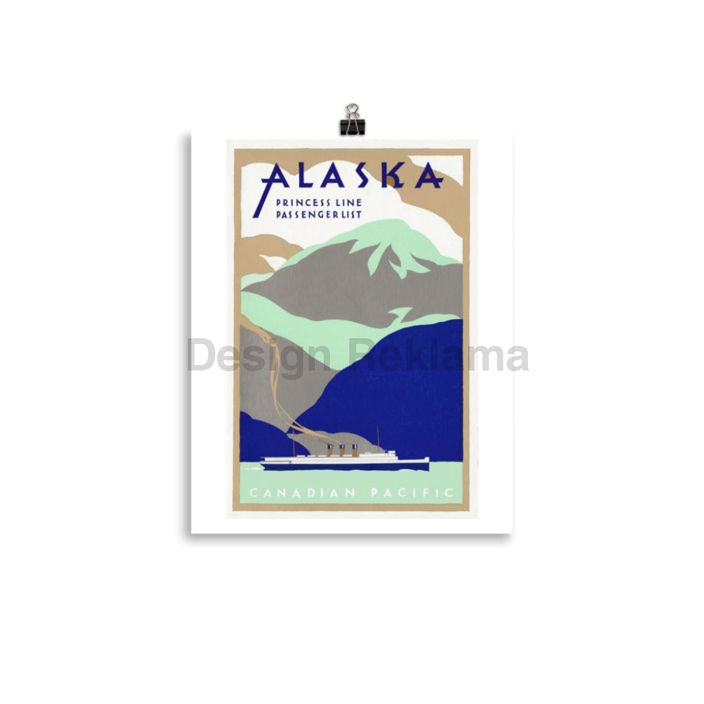 Alaska Princess Line Canadian Pacific, 1936. Unframed Vintage Travel Poster Vintage Travel Poster Design Reklama