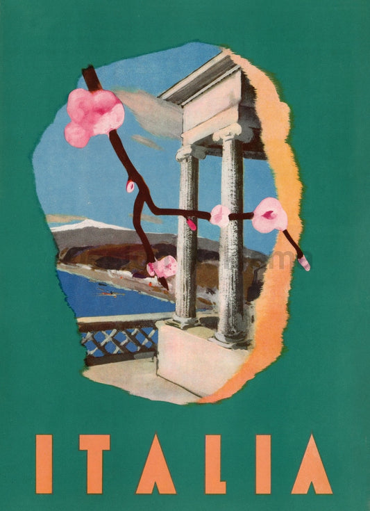 Ancient Ruins - Travel in Italy, 1936. Framed Vintage Travel Poster Vintage Travel Poster Design Reklama