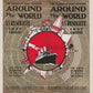Around the World S S Resolute 1927 Cruise by Hamburg American Line. Unframed Vintage Trave Poster Vintage Travel Poster Design Reklama