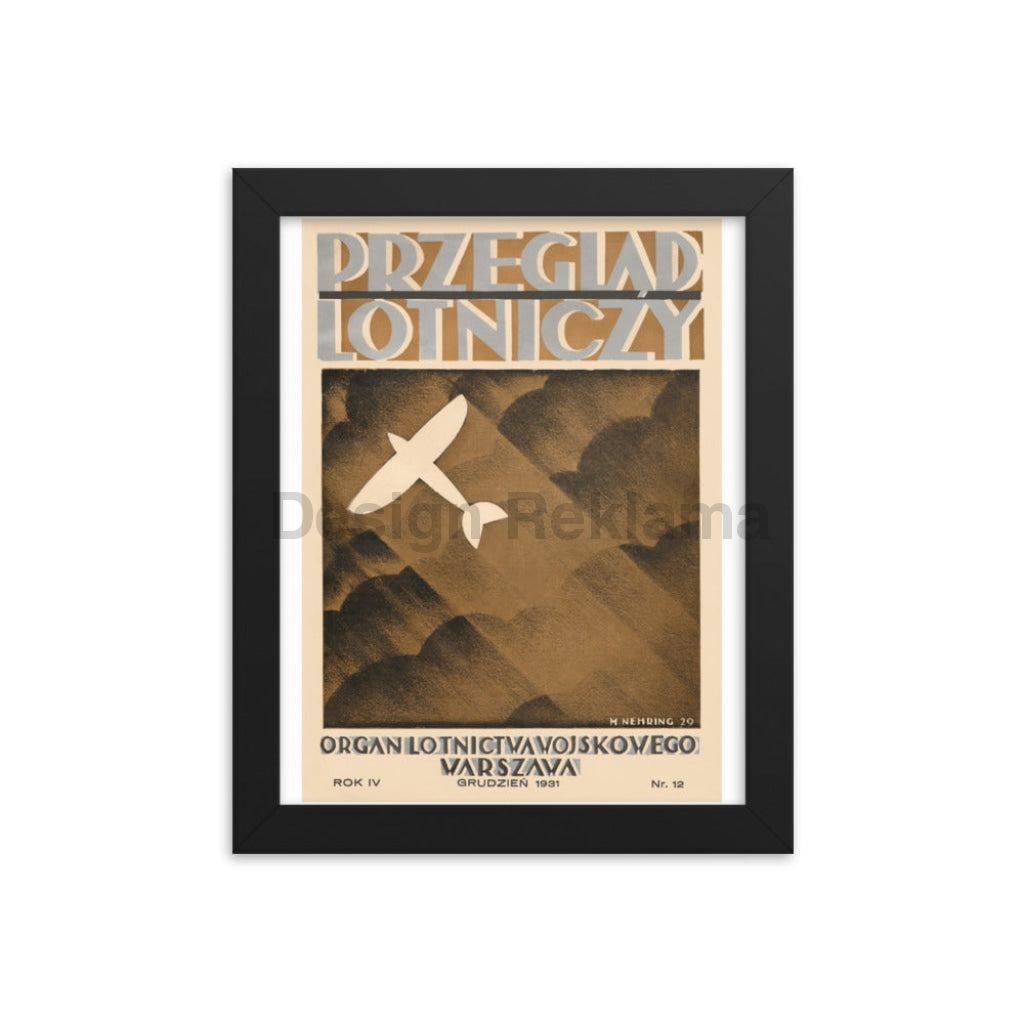 Aviation Review Magazine December 1931, Published by the Polish Air Force. Framed Vintage Travel Poster. Vintage Travel Poster Design Reklama
