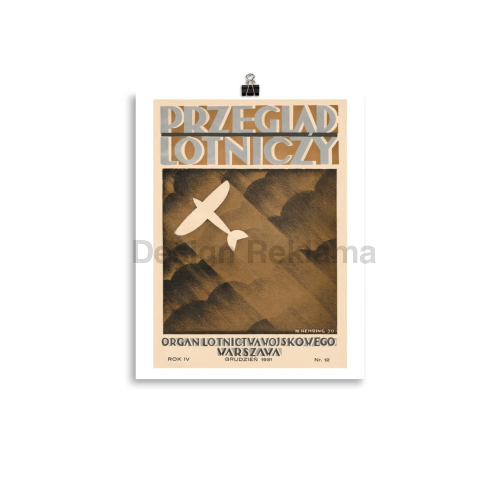 Aviation Review Magazine December 1931, Published by the Polish Air Force. Unframed Vintage Travel Poster. Vintage Travel Poster Design Reklama