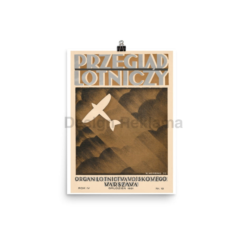 Aviation Review Magazine December 1931, Published by the Polish Air Force. Unframed Vintage Travel Poster. Vintage Travel Poster Design Reklama