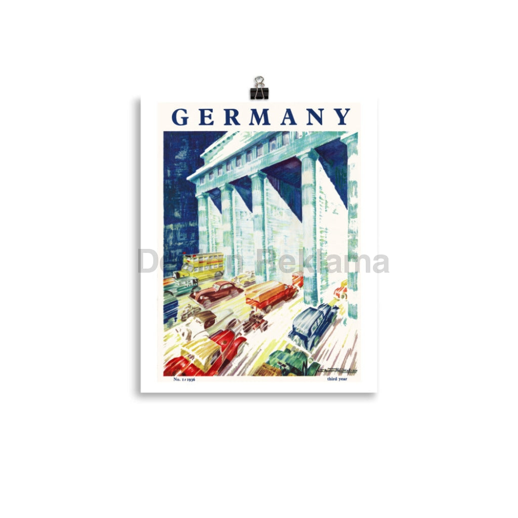 Berlin, Germany. Brandenburg Gate, 1936. Unframed Vintage Travel Poster Vintage Travel Poster Design Reklama