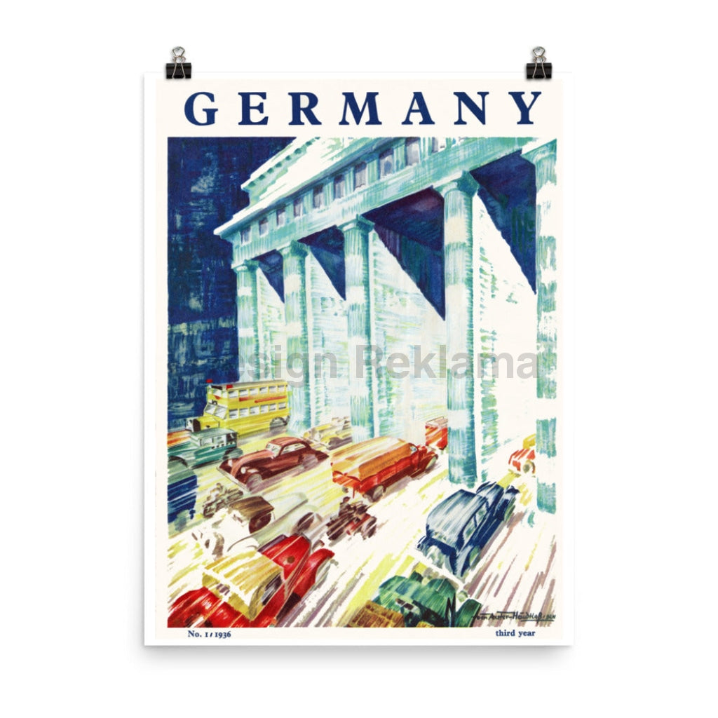 Berlin, Germany. Brandenburg Gate, 1936. Unframed Vintage Travel Poster Vintage Travel Poster Design Reklama
