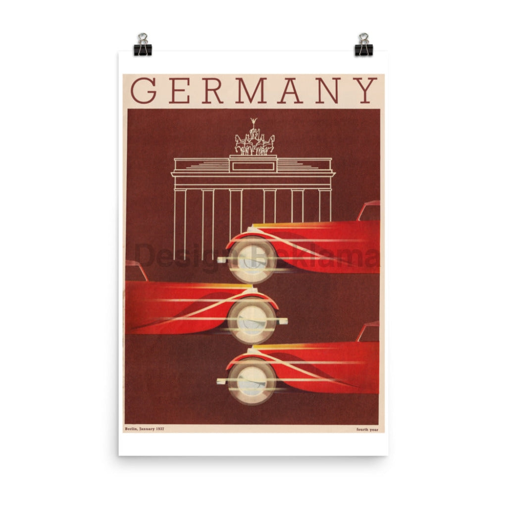 Berlin, Germany. Brandenburg Gate, 1937. Unframed Vintage Travel Poster Vintage Travel Poster Design Reklama