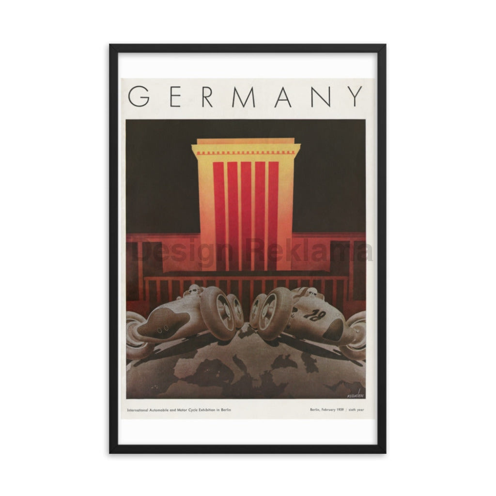 Berlin, Germany, International Auto Show Berlin, 1939. Framed Vintage Travel Poster Vintage Travel Poster Design Reklama
