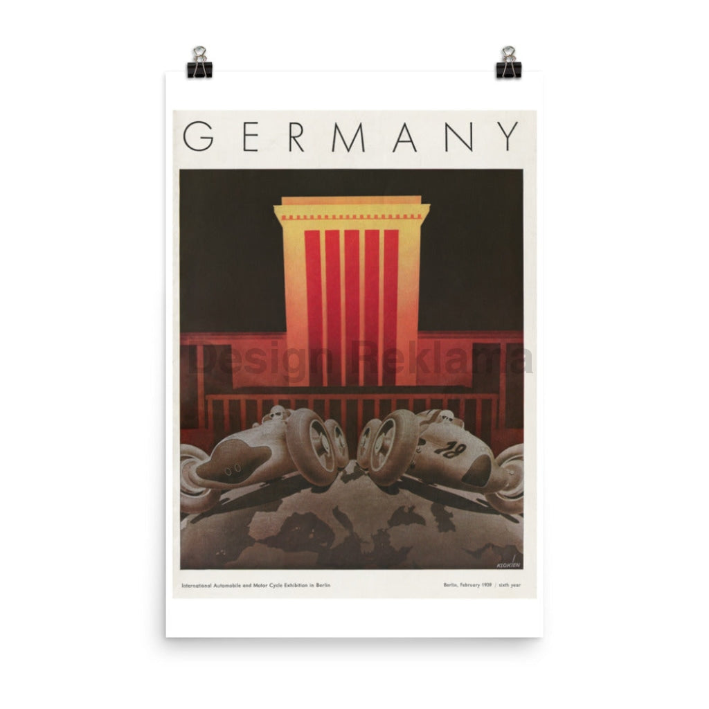 Berlin, Germany, International Auto Show Berlin, 1939. Unframed Vintage Travel Poster Vintage Travel Poster Design Reklama