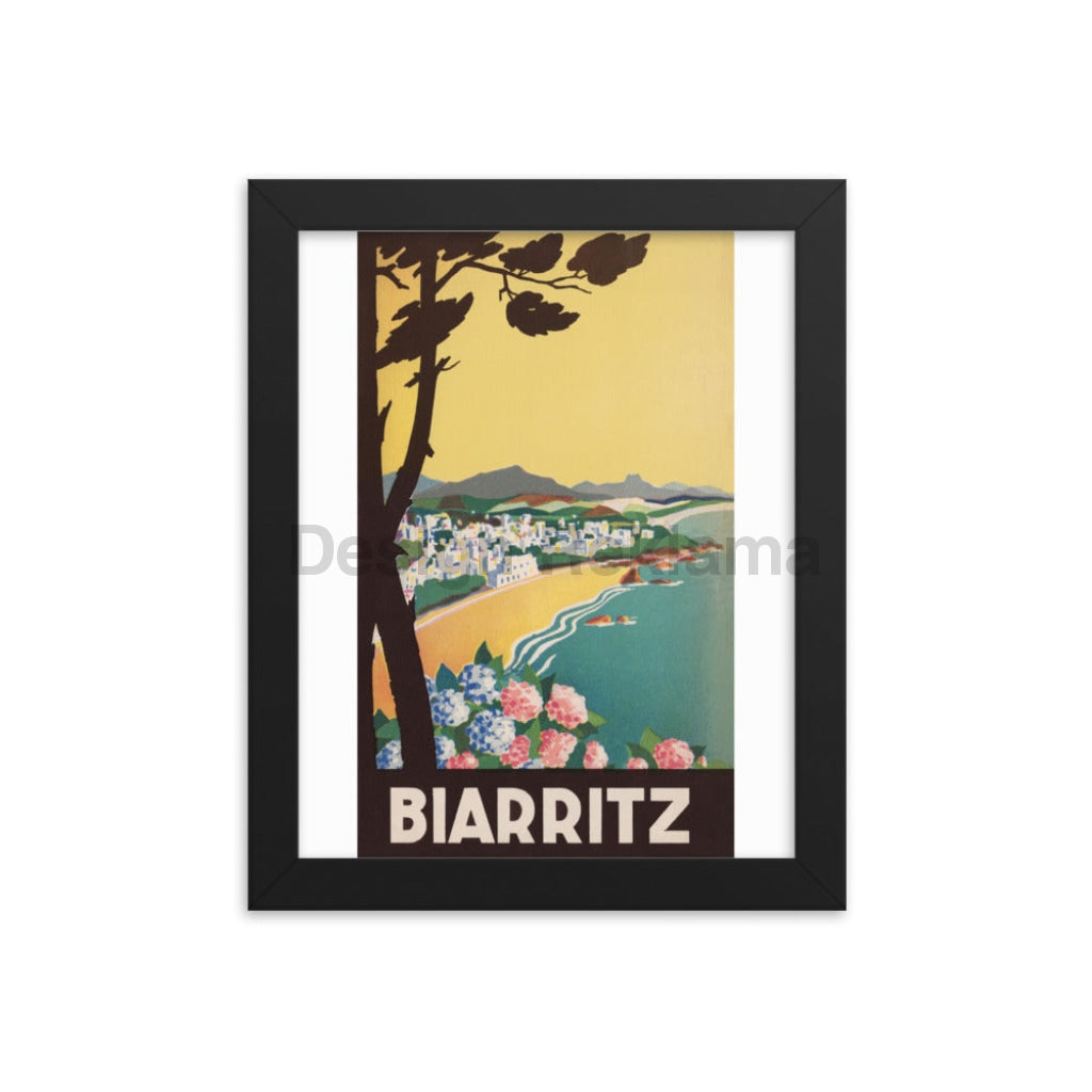 Biarritz, France 1935. Framed Vintage Travel Poster Vintage Travel Poster Design Reklama