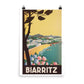 Biarritz, France 1935. Unframed Vintage Travel Poster Vintage Travel Poster Design Reklama