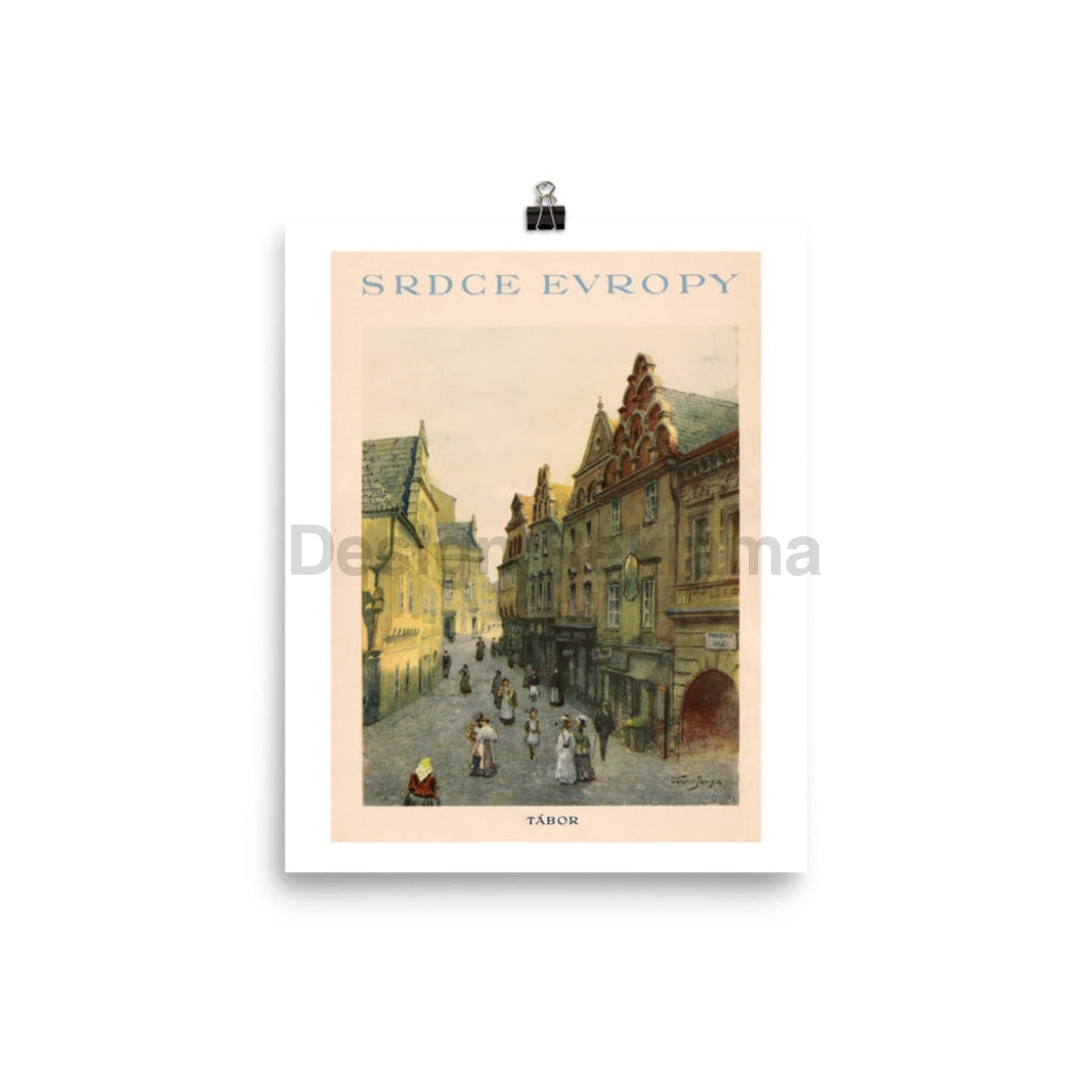Czechoslovakia, the Heart of Europe, Visit Tabor, 1934. Unframed Vintage Travel Poster Vintage Travel Poster Design Reklama