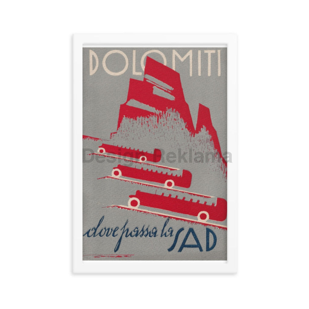 Dolomite, Italy Vintage Travel Poster, 1929, designed by Franz Lenhart. Framed Vintage Travel Poster Vintage Travel Poster Design Reklama