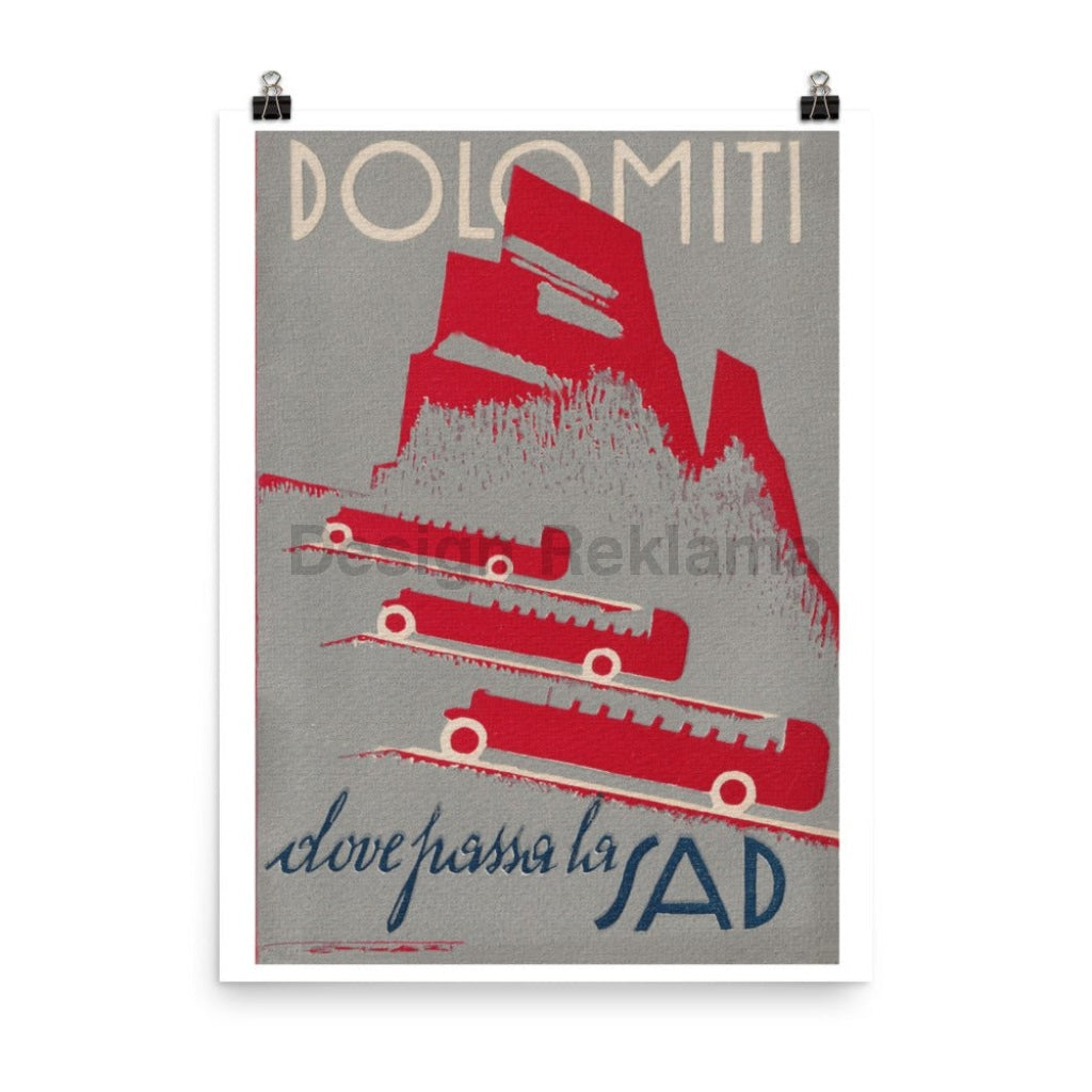 Dolomite, Italy Vintage Travel Poster, 1929, designed by Franz Lenhart. Unframed Vintage Travel Poster Vintage Travel Poster Design Reklama