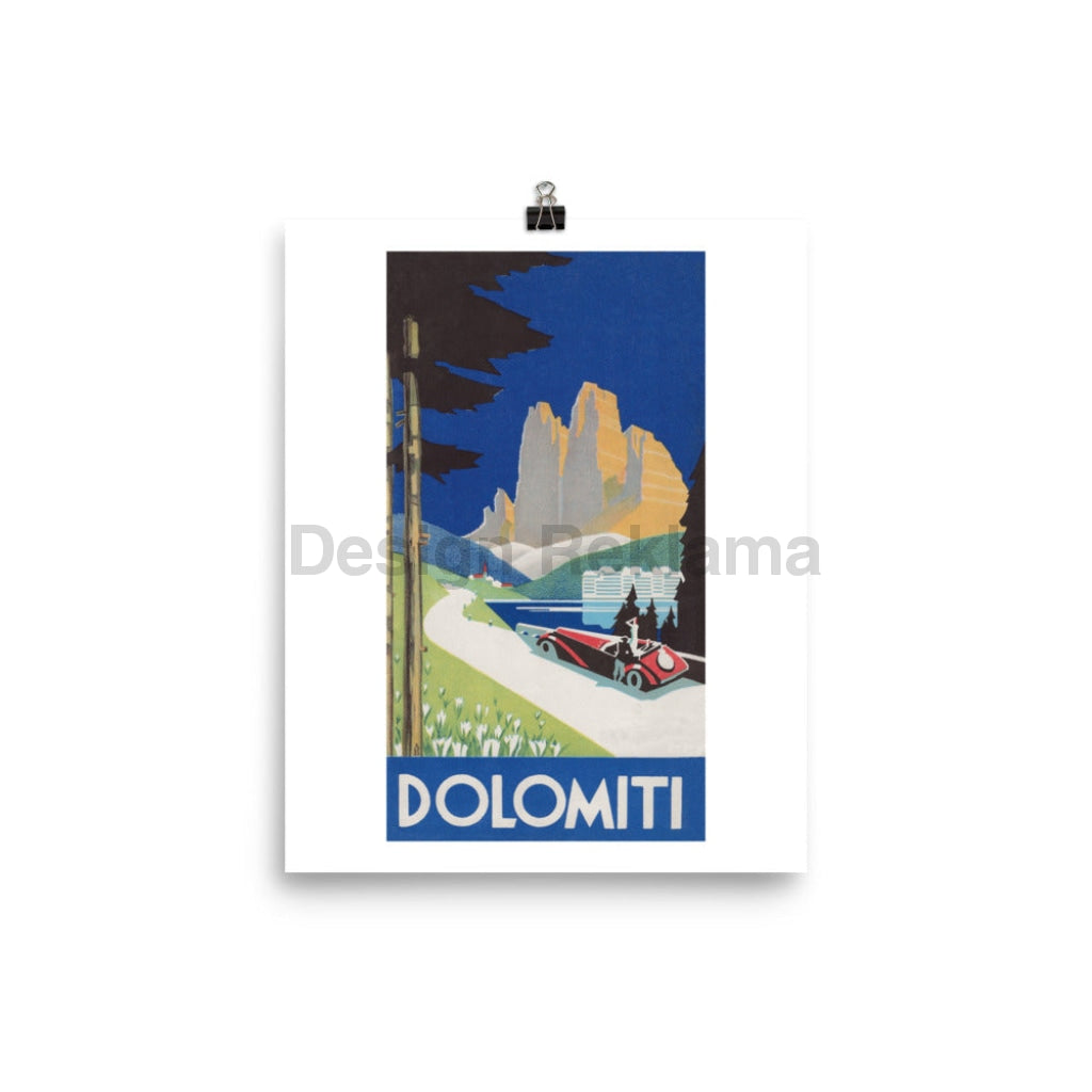 Dolomite Mountains, Italy circa 1934. Unframed Vintage Travel Poster Vintage Travel Poster Design Reklama