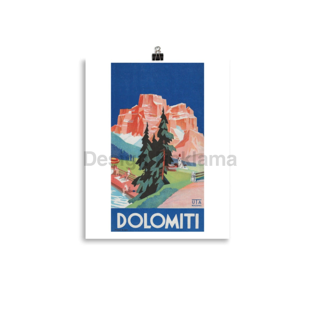 Dolomite Mountains, Italy Version 2 circa 1934. Unframed Vintage Travel Poster Vintage Travel Poster Design Reklama
