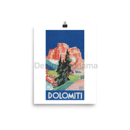 Dolomite Mountains, Italy Version 2 circa 1934. Unframed Vintage Travel Poster Vintage Travel Poster Design Reklama
