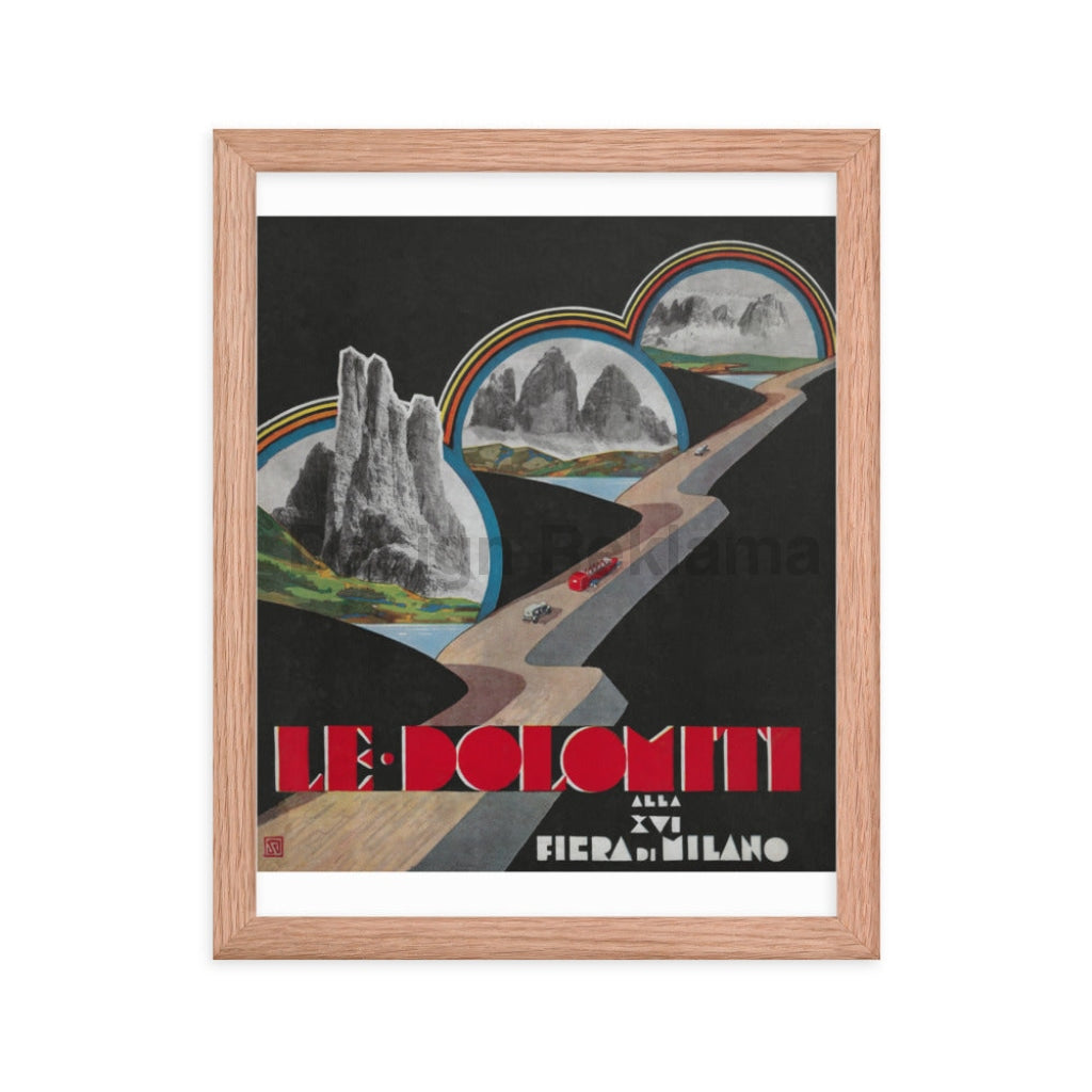 Dolomites, Italy Exhibition at The XVI Milan Fair Vintage Travel Poster, 1938. Framed Vintage Travel Poster Vintage Travel Poster Design Reklama