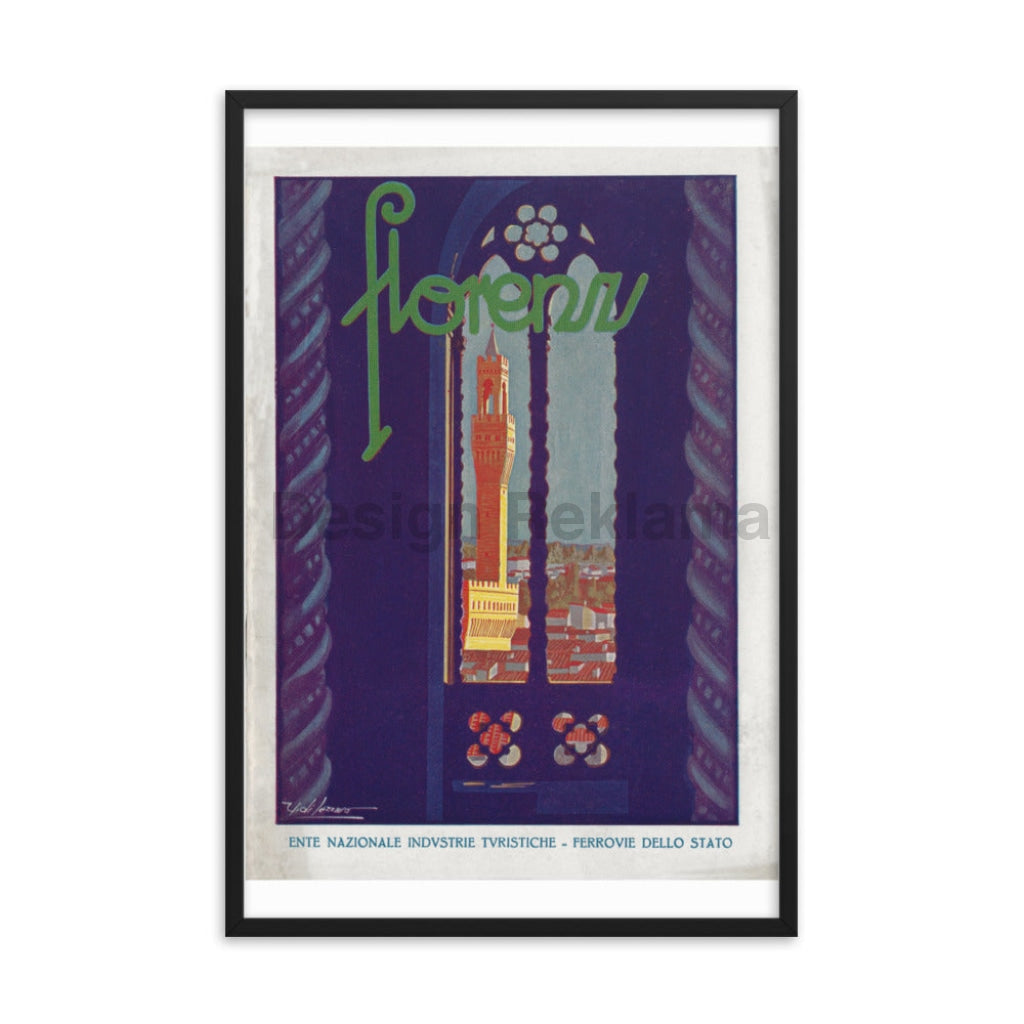 Florence, Italy Poster, circa 1930. Framed Vintage Travel Poster Vintage Travel Poster Design Reklama