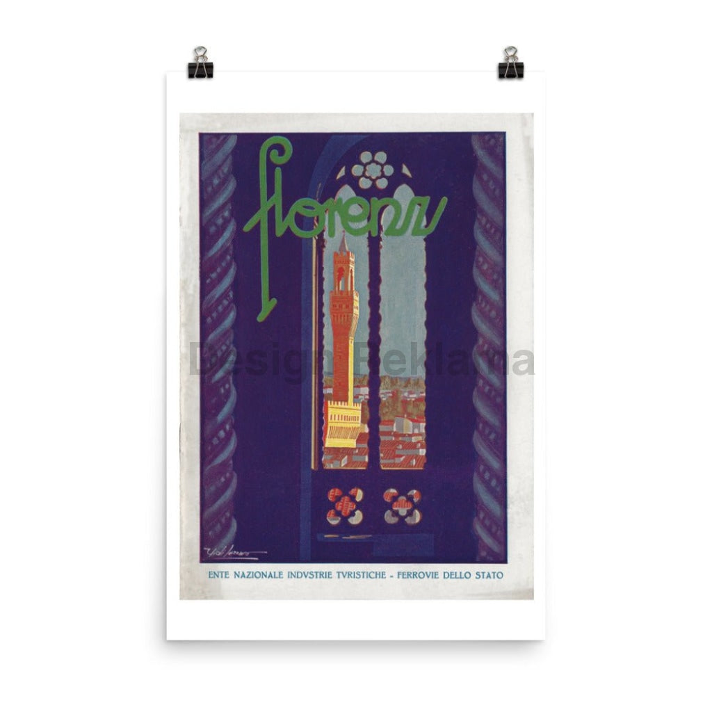 Florence, Italy Poster, circa 1930. Unframed Vintage Travel Poster Vintage Travel Poster Design Reklama
