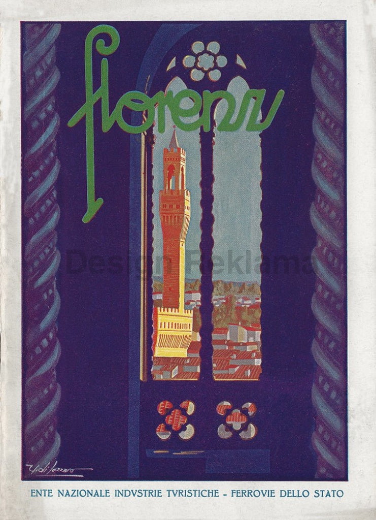 Florence, Italy Poster, circa 1930. Unframed Vintage Travel Poster Vintage Travel Poster Design Reklama