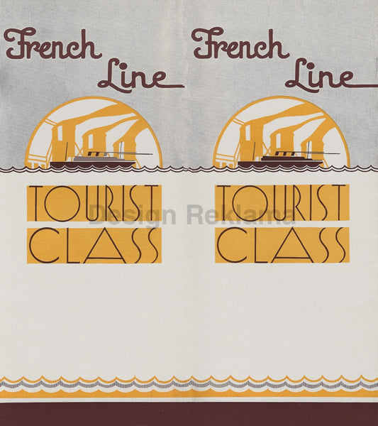 French Line Tourist Class, 1932. Framed Vintage Travel Poster Vintage Travel Poster Design Reklama