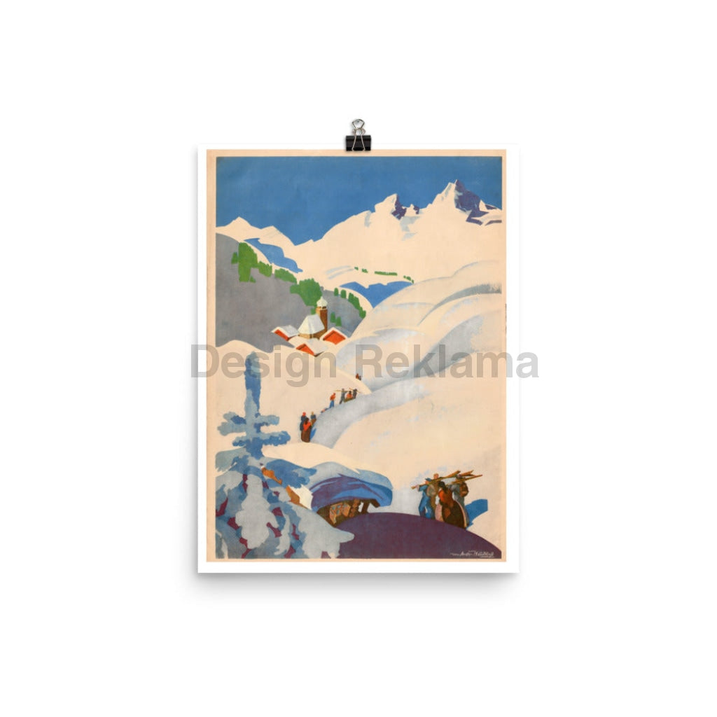 Germany, Winter Scene, 1934. Unframed Vintage Travel Poster Vintage Travel Poster Design Reklama