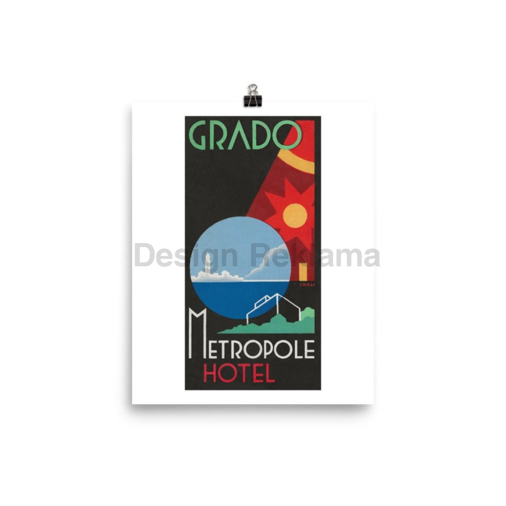 Grado - Metropole Hotel Poster, 1938. Designed by Enrico Crali. Unframed Vintage Travel Poster Vintage Travel Poster Design Reklama