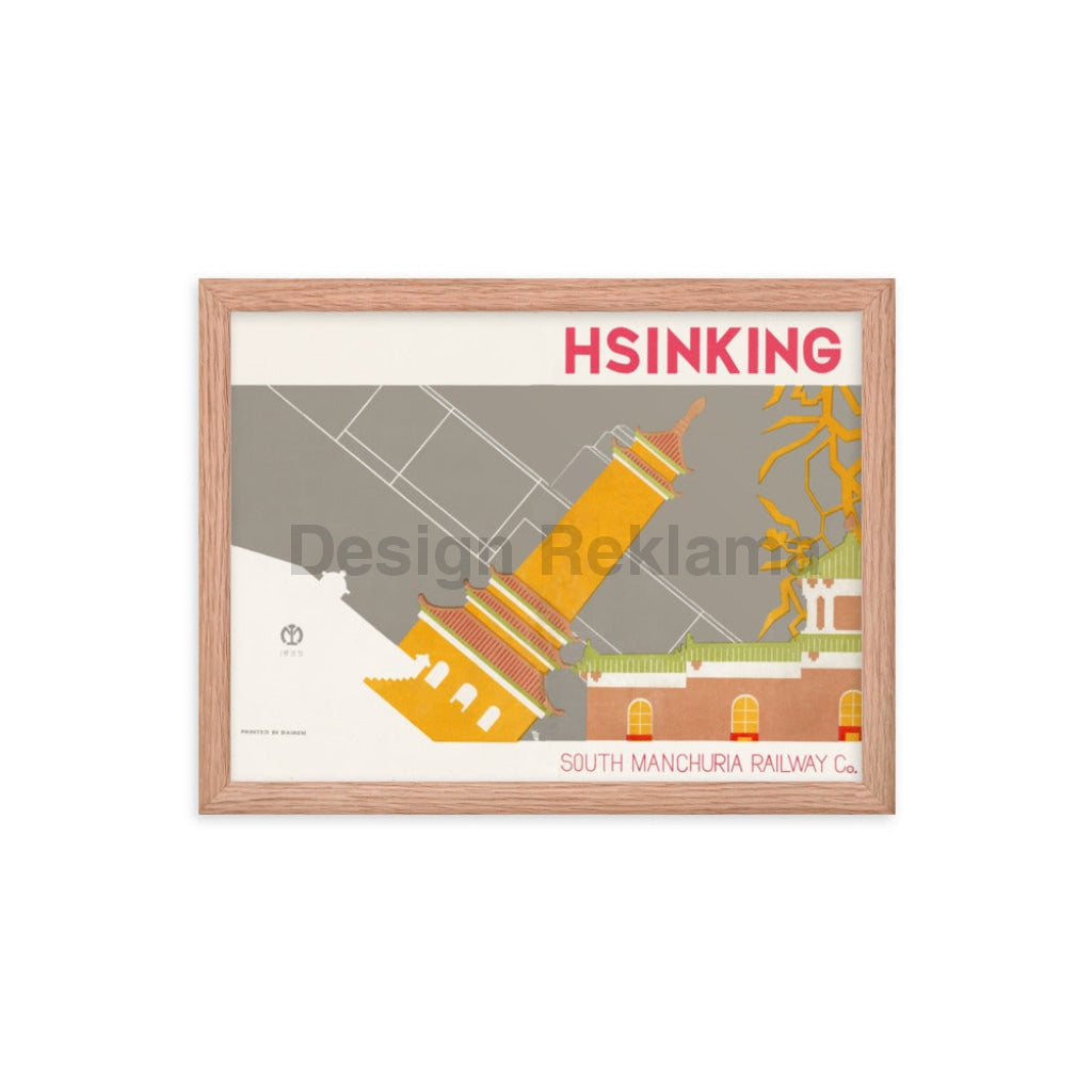 Guide to Hsinking, Manchuria issued by the South Manchurian Railway, 1935. Framed Vintage Travel Poster Vintage Travel Poster Design Reklama