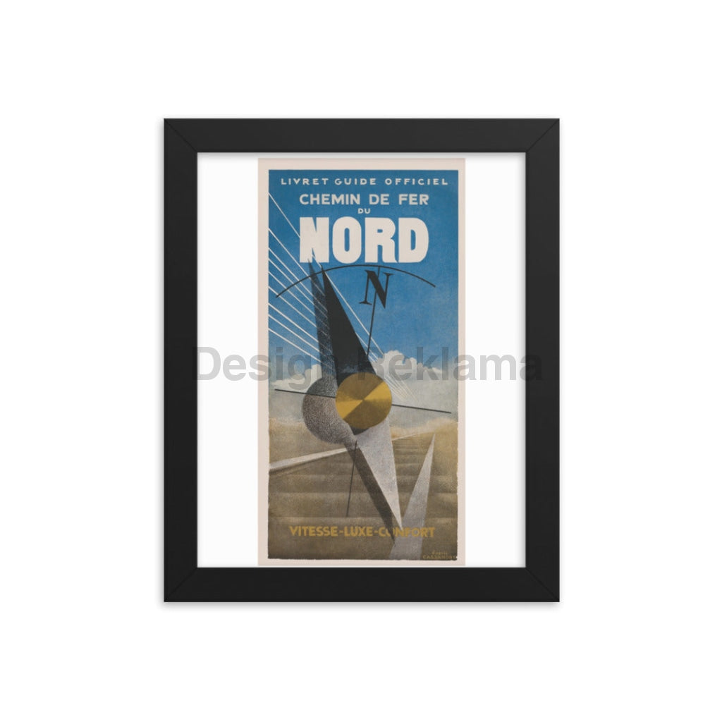 Guide to Railroad of The North France, 1933. Designed by A. M. Cassandre. Framed Vintage Travel Poster Vintage Travel Poster Design Reklama