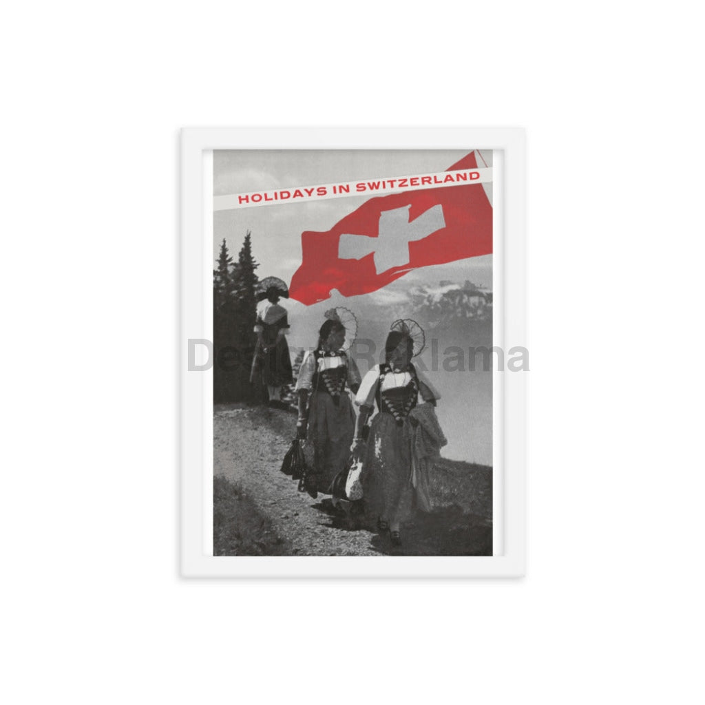 Holidays in Switzerland, 1939. Designed by Herbert Matter. Framed Vintage Travel Poster Vintage Travel Poster Design Reklama