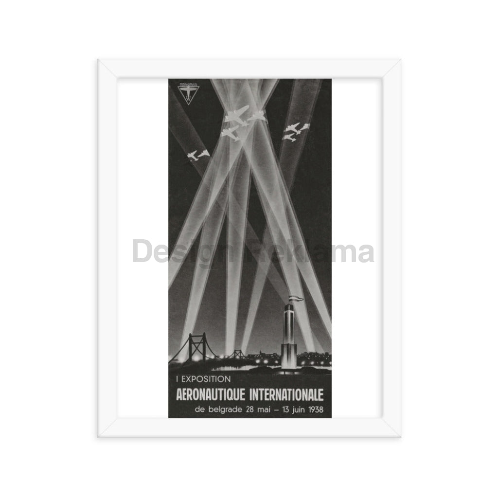 International Aeronautic Exposition Belgrade, 1938. Framed Vintage Travel Poster Vintage Travel Poster Design Reklama