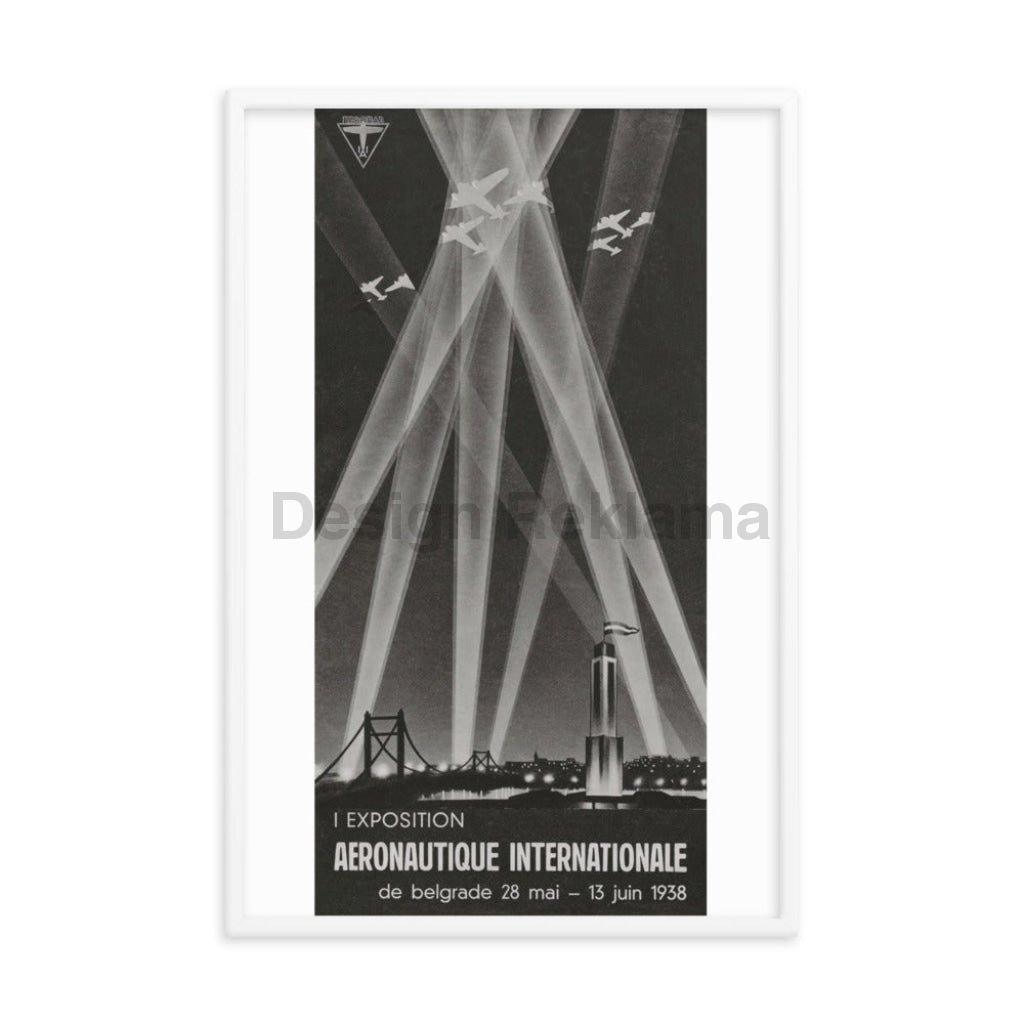 International Aeronautic Exposition Belgrade, 1938. Framed Vintage Travel Poster Vintage Travel Poster Design Reklama