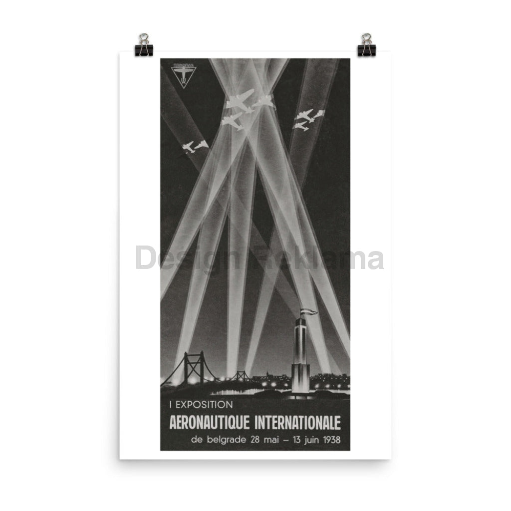 International Aeronautic Exposition Belgrade, Yugoslavia, 1938. Unframed Vintage Travel Poster Vintage Travel Poster Design Reklama