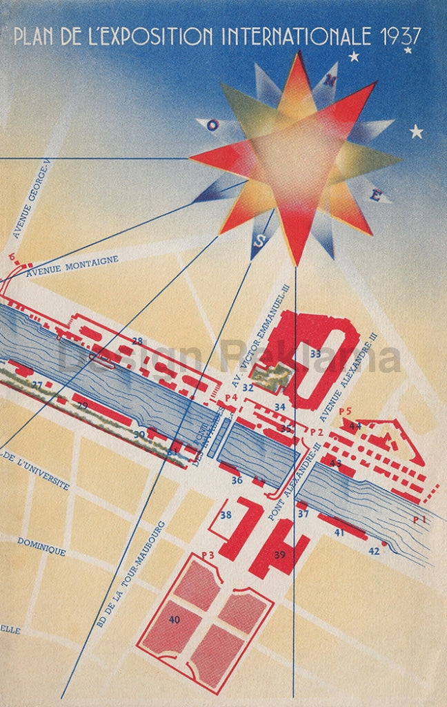 International Exposition Paris, France, 1937. (Paris World's Fair). Unframed Vintage Travel Poster Vintage Travel Poster Design Reklama