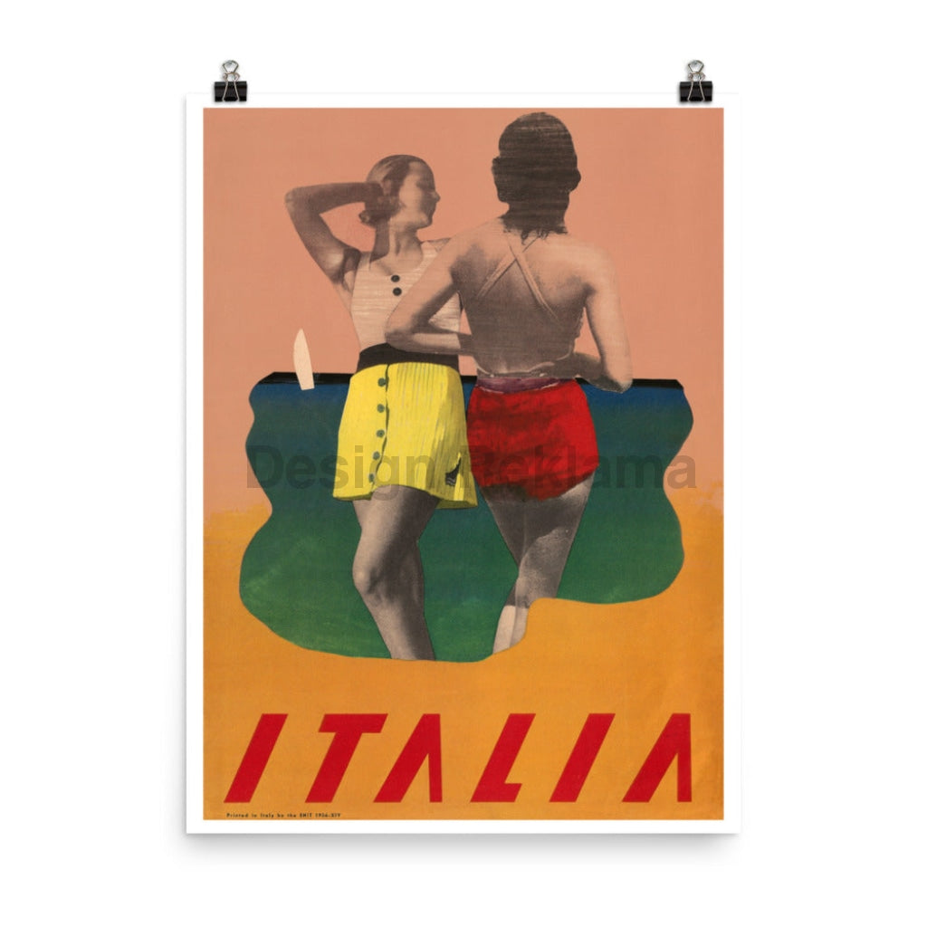 Italian Beaches - Travel in Italy, 1934. Unframed Vintage Travel Poster Vintage Travel Poster Design Reklama