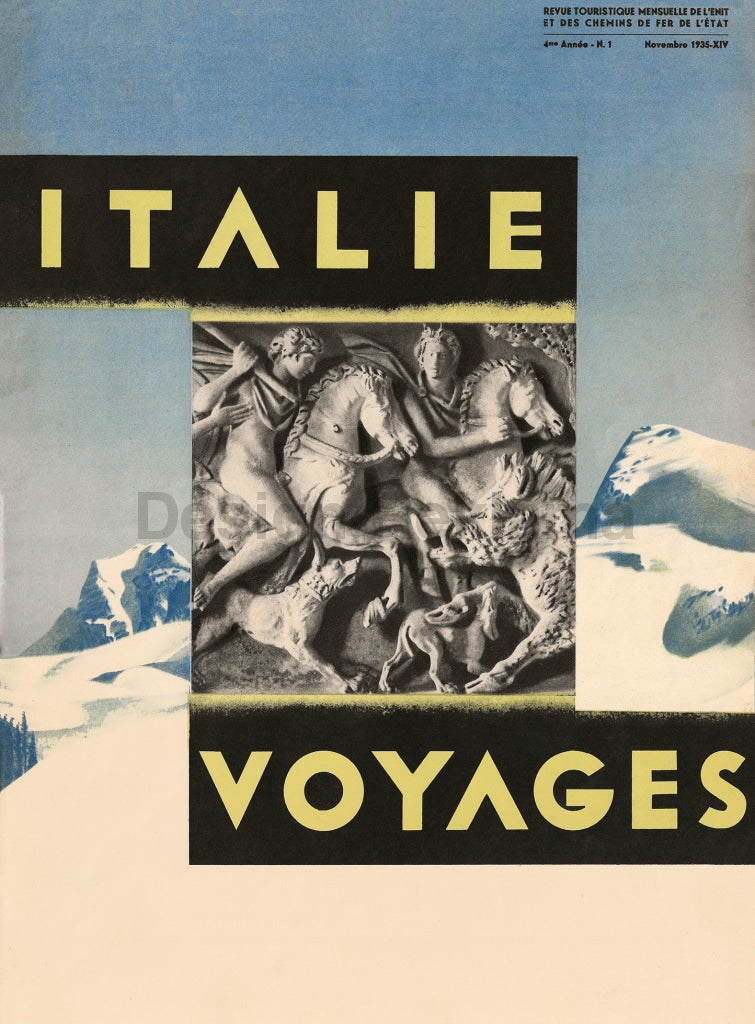 Italian Mountains - Travel in Italy, 1935. Unframed Vintage Travel Poster Vintage Travel Poster Design Reklama
