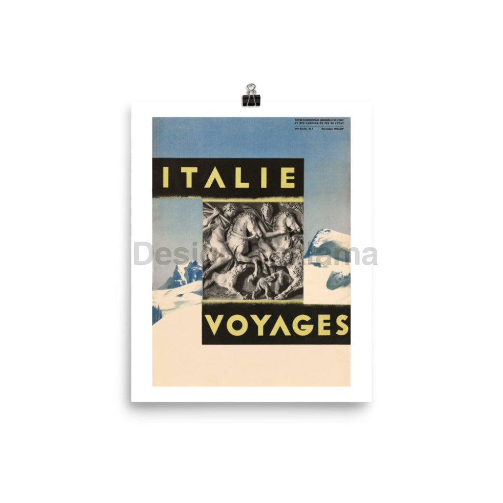 Italian Mountains - Travel in Italy, 1935. Unframed Vintage Travel Poster Vintage Travel Poster Design Reklama