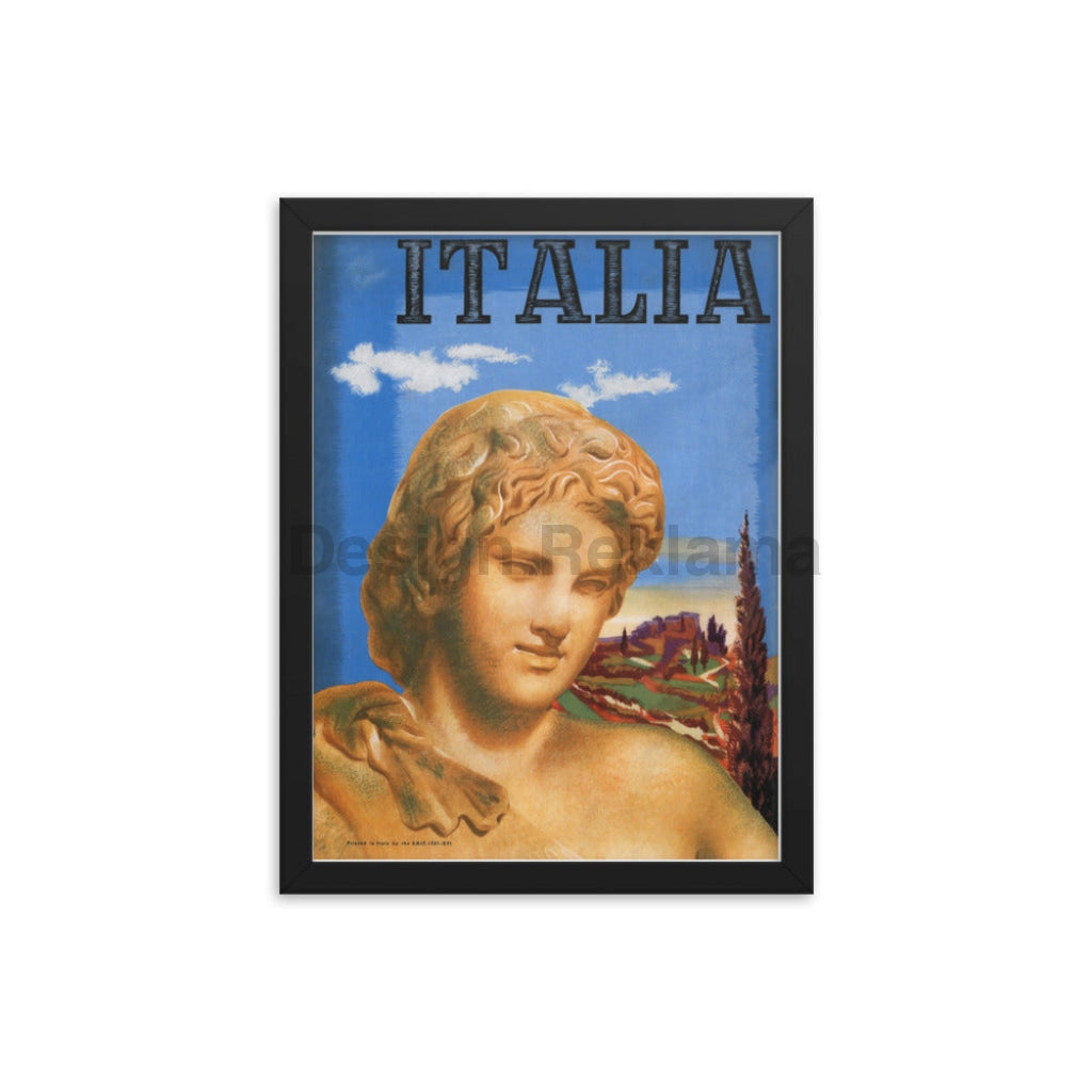 Italian Sculpture - Travel in Italy, 1937. Framed Vintage Travel Poster Vintage Travel Poster Design Reklama