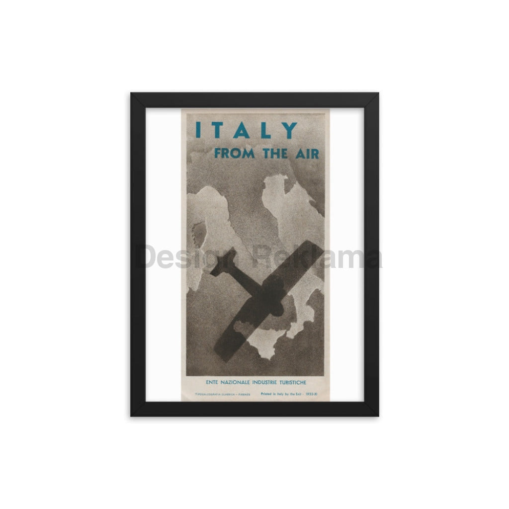 Italy from the Air, 1933. Framed Vintage Travel Poster Vintage Travel Poster Design Reklama
