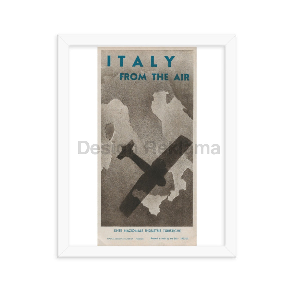 Italy from the Air, 1933. Framed Vintage Travel Poster Vintage Travel Poster Design Reklama
