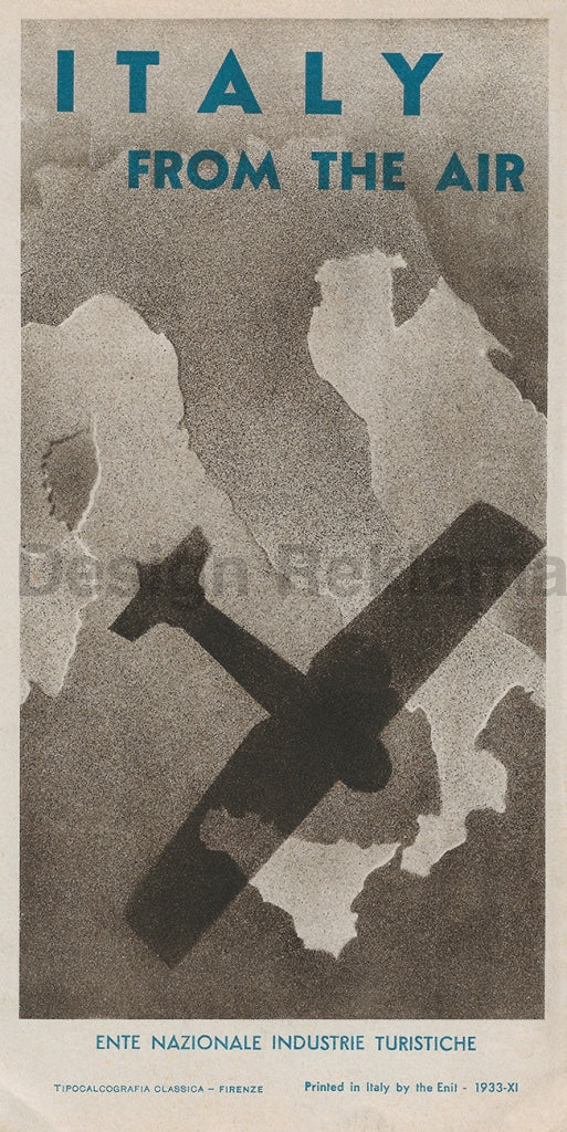 Italy from the Air, 1933. Unframed Vintage Travel Poster Vintage Travel Poster Design Reklama