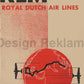 KLM Royal Dutch Airlines Weekly Service Amsterdam Batavia, 1934. Unframed Vintage Travel Poster Vintage Travel Poster Design Reklama