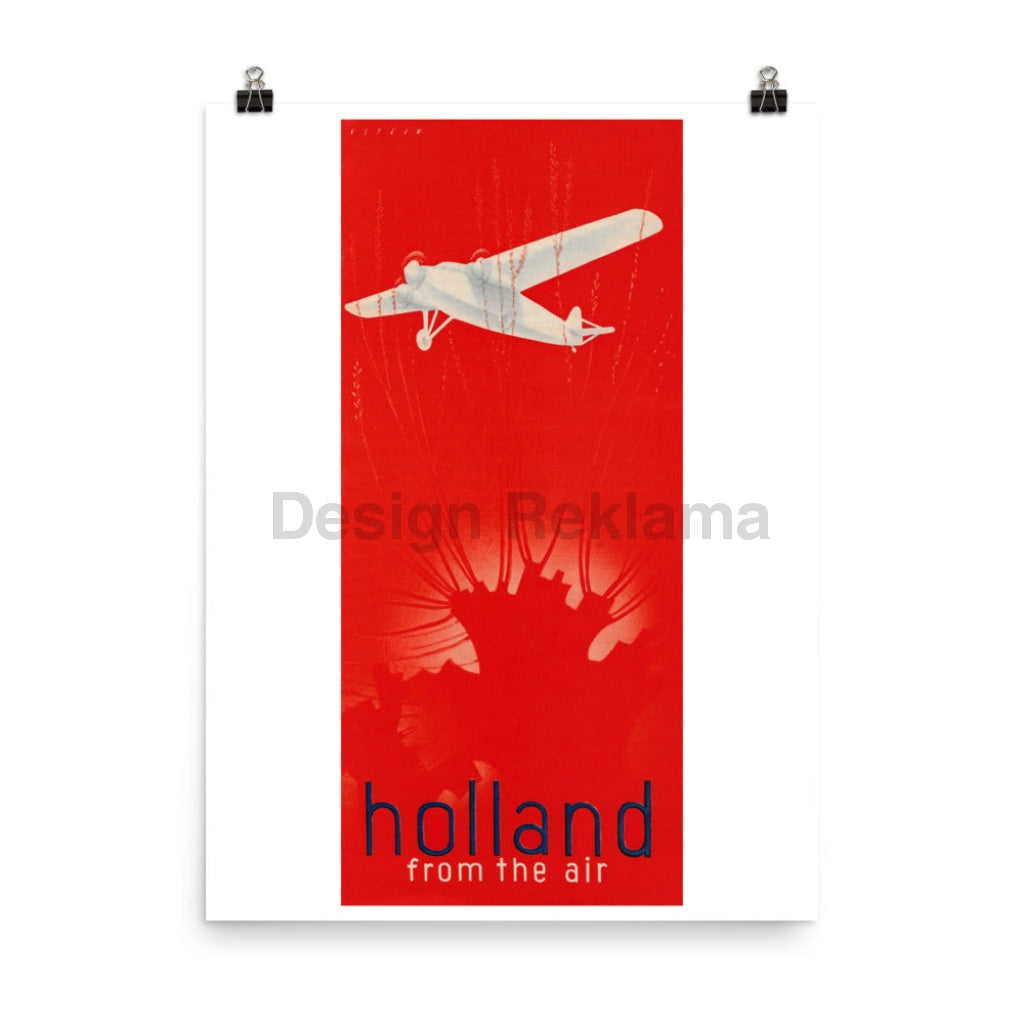 KLM Royal Dutch Airways Holland From the Air, circa 1935. Unframed Vintage Travel Poster Vintage Travel Poster Design Reklama